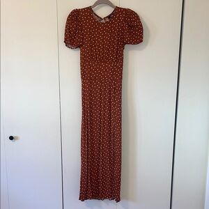 AFRM Rust Polka Dot Maxi Dress